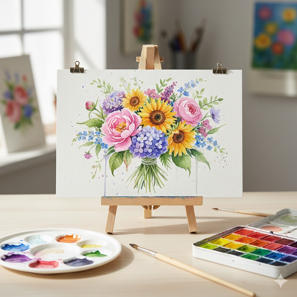 Watercolor floral painting